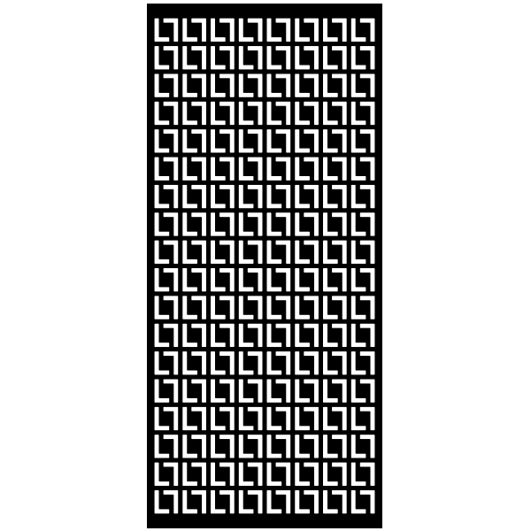 Ausgeschnittenes Paneel mit sich wiederholendem geometrischem Mäandermuster